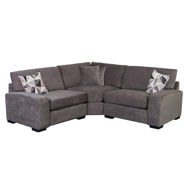 clayton soft microfiber 3 piece sectional charcoal gray 0133c34