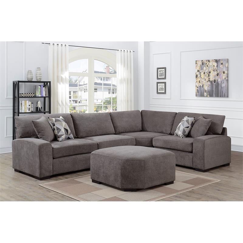clayton soft microfiber 3 piece sectional charcoal gray 0133c345350kit