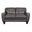 Penner Top Grain Leather Loveseat - Gray