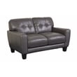 Penner Top Grain Leather Loveseat - Gray