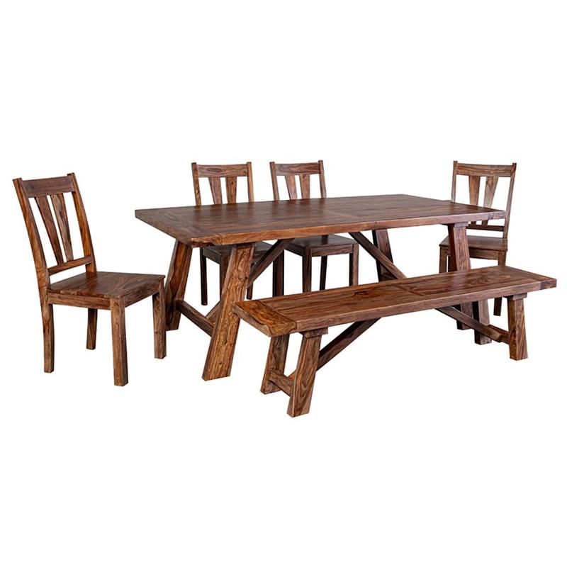 Porter Designs Kalispell Solid Sheesham Wood Dining Table in Harvest