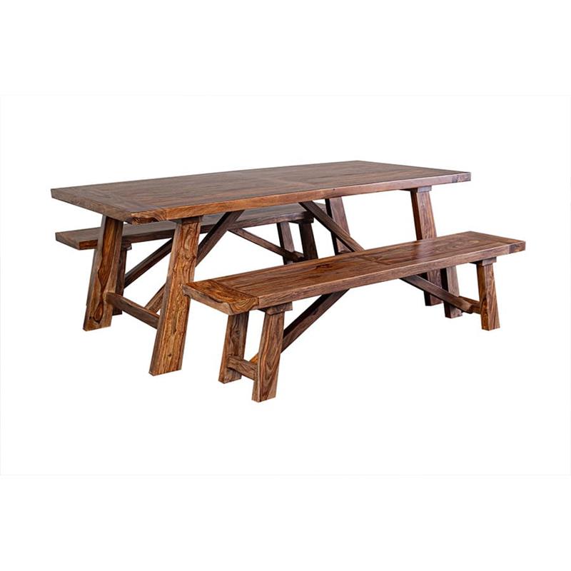 Porter Designs Kalispell Solid Sheesham Wood Dining Table in Harvest