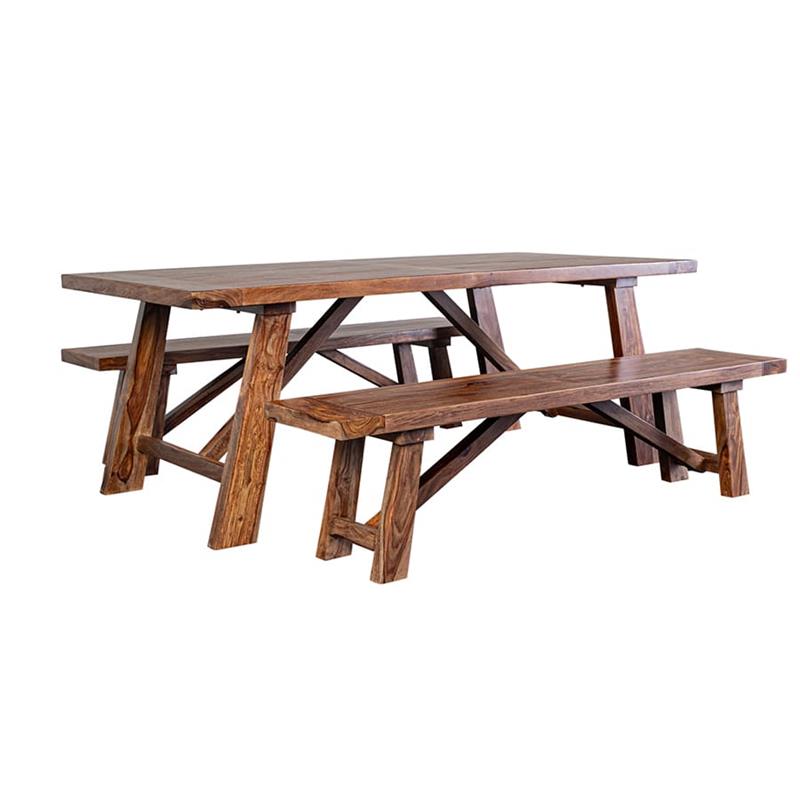 Porter Designs Kalispell Solid Sheesham Wood Dining Table in Harvest