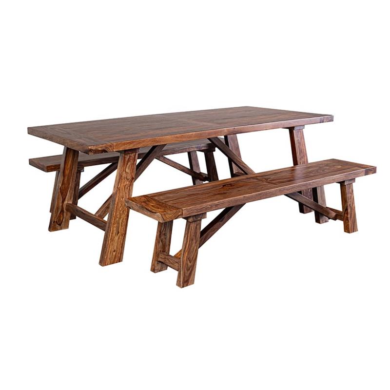 Porter Designs Kalispell Solid Sheesham Wood Dining Table in Harvest