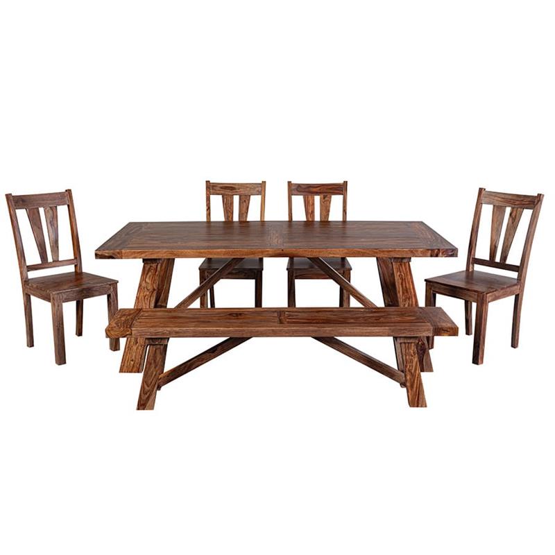 Porter Designs Kalispell Solid Sheesham Wood Dining Table in Harvest