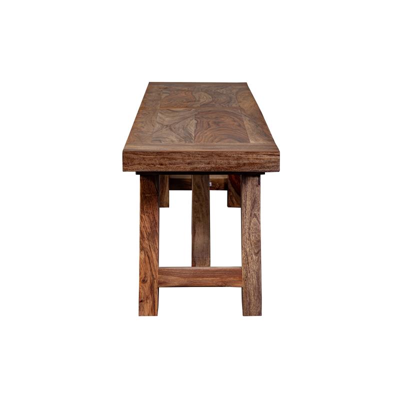 Porter Designs Kalispell Solid Sheesham Wood Dining Bench in Harvest