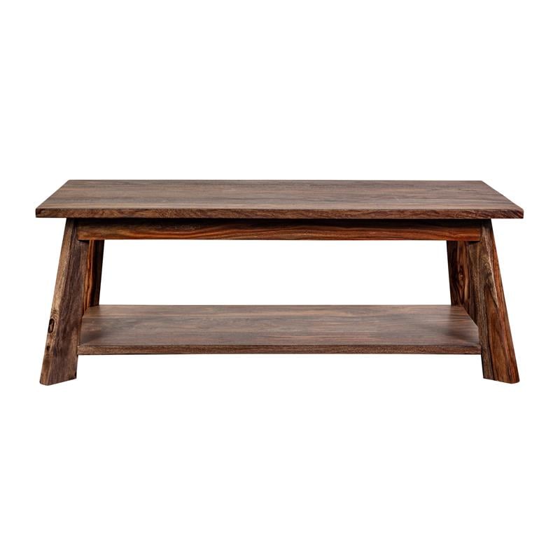 Porter Designs Kalispell Solid Sheesham Wood Coffee Table in Harvest