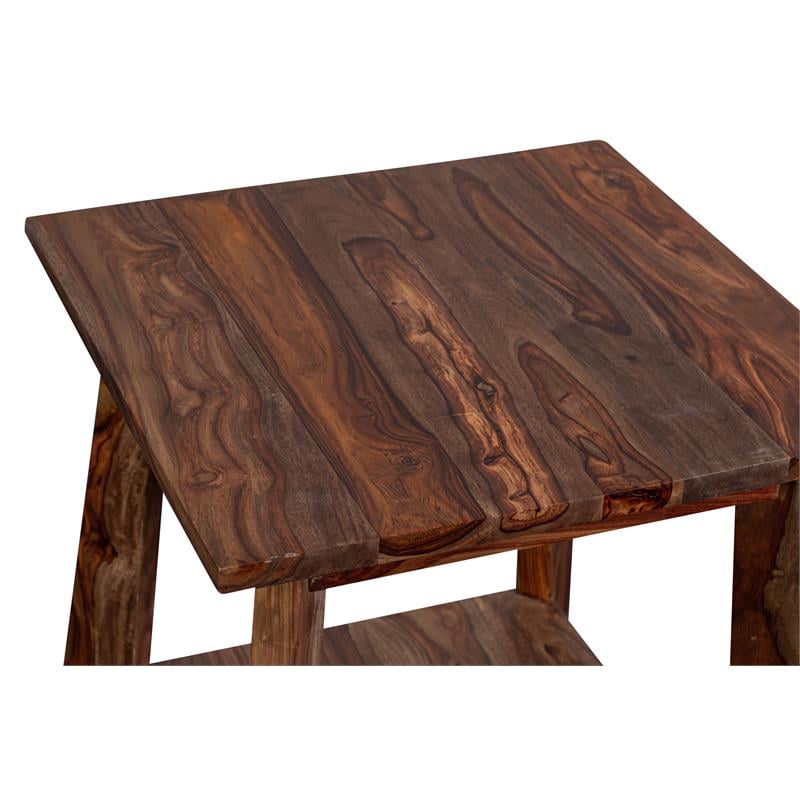 Porter Designs Kalispell Solid Sheesham Wood End Table Harvest