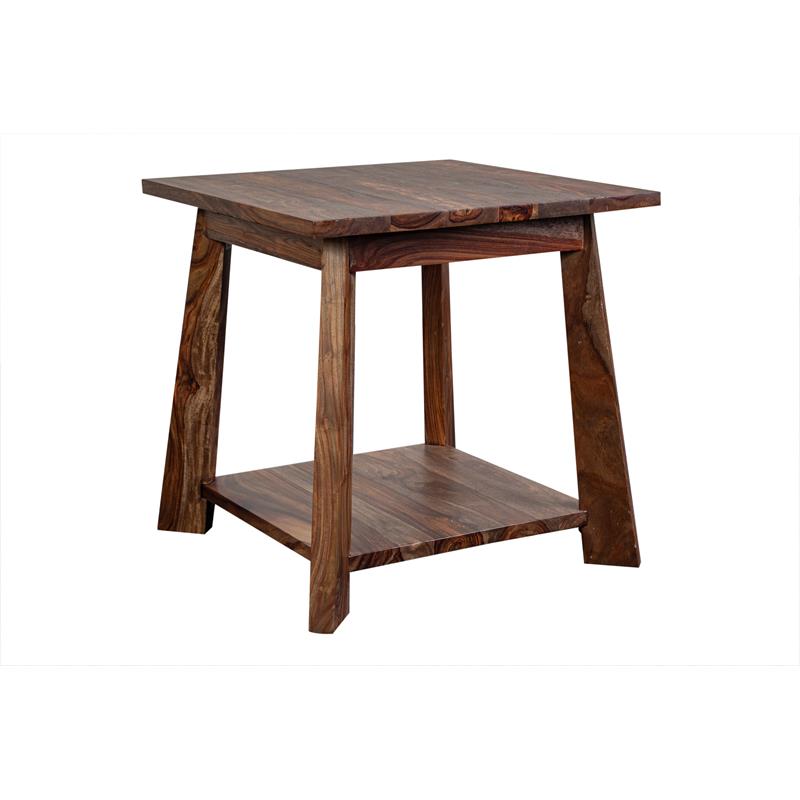 Porter Designs Kalispell Solid Sheesham Wood End Table - Harvest.