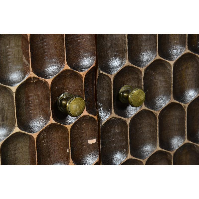 Honeycomb Solid Mango Wood Two Door Cabinet.