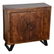 Spiral Solid Mango Wood Two Door Cabinet.