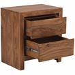 Urban Mid-Century Modern Sheesham Wood 2 Drawer Nightstand.