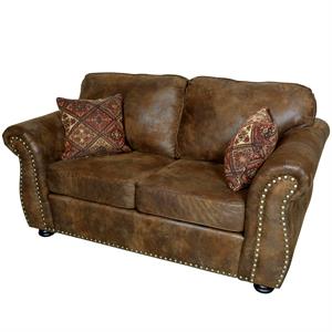 elk river leather-look with nailhead loveseat