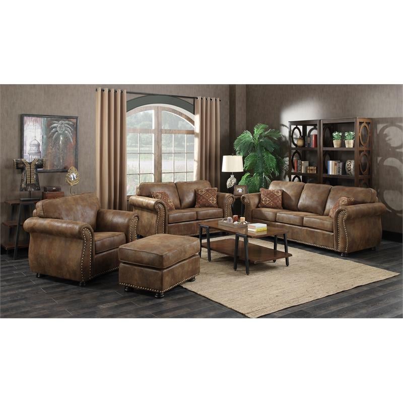 Nailhead Sofa Set Baci Living Room