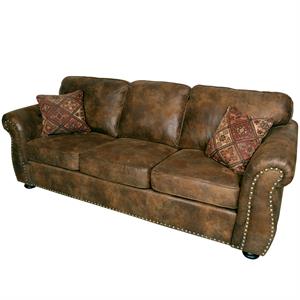 elk river leather-look with nailhead sofa