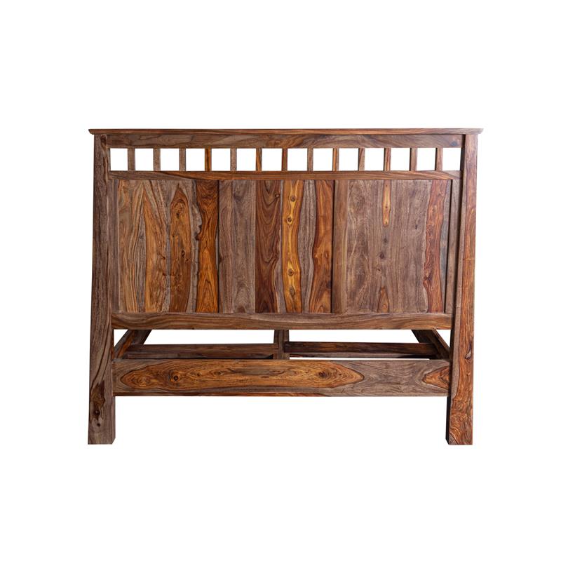 Porter Designs Kalispell Sheesham Solid Wood Queen Bed in Harvest Brown