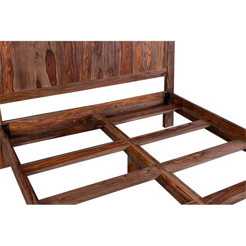 Porter Designs Kalispell Sheesham Solid Wood Queen Bed in Harvest Brown