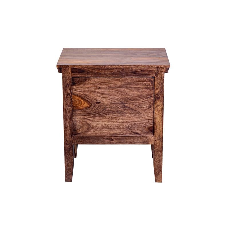 Porter Designs Sonora Sheesham Solid Wood Bedroom Nightstand in Brown