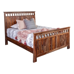 Kalispell Solid Sheesham Wood King Bed - Harvest.