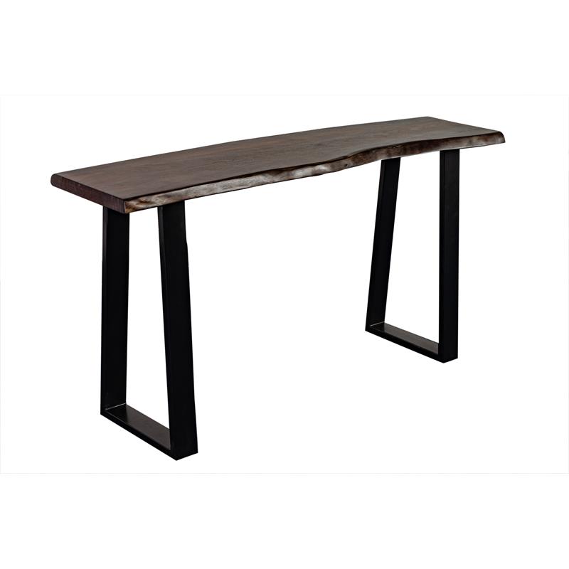 Porter Designs Manzanita Live Edge Solid Sheesham Wood Console Table - Gray.
