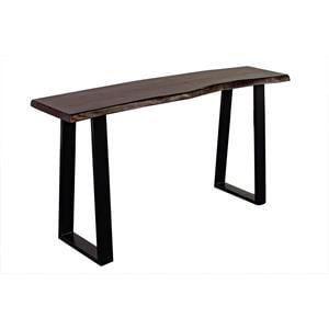Porter Designs Manzanita Live Edge Solid Sheesham Wood Console Table - Gray.