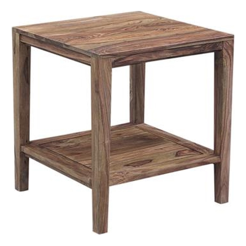 Porter Designs Fall River Solid Sheesham Wood End Table - Natural ...
