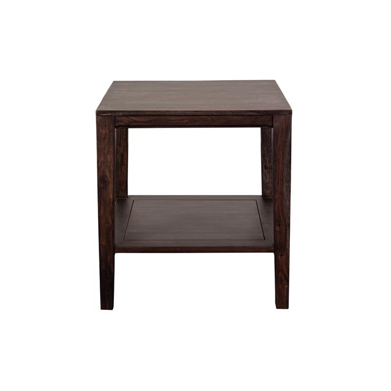 Porter Designs Fall River Solid Sheesham Wood End Table - Gray.