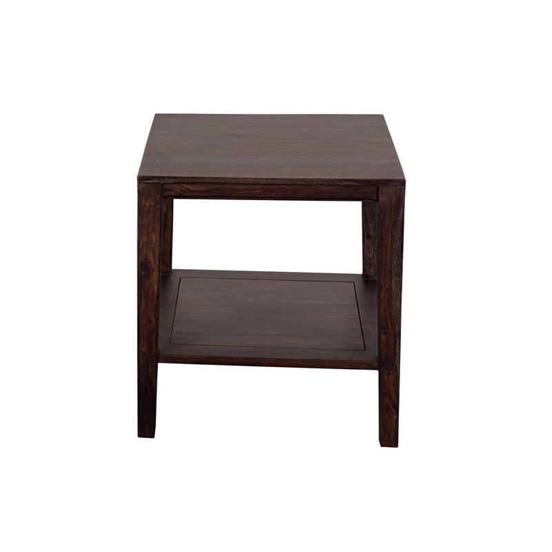 Porter Designs Fall River Solid Sheesham Wood End Table - Gray.