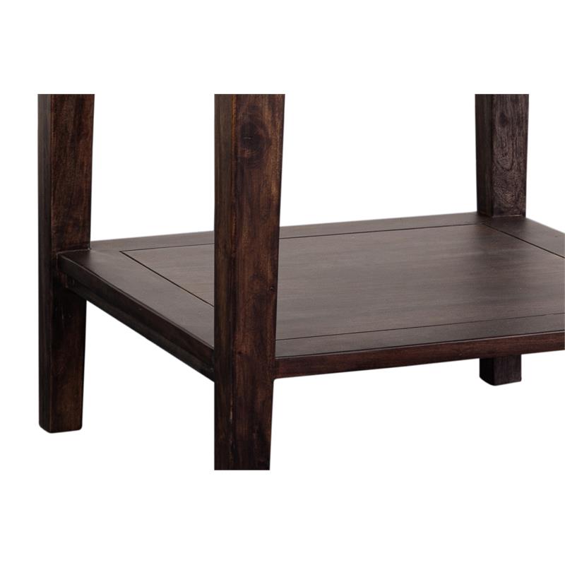 Porter Designs Fall River Solid Sheesham Wood End Table - Gray.