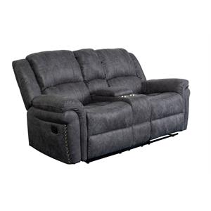 porter designs socorro contemporary reclining love - gray