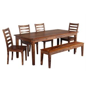 Porter Designs Sonora Solid Sheesham Wood Dining Table in Brown