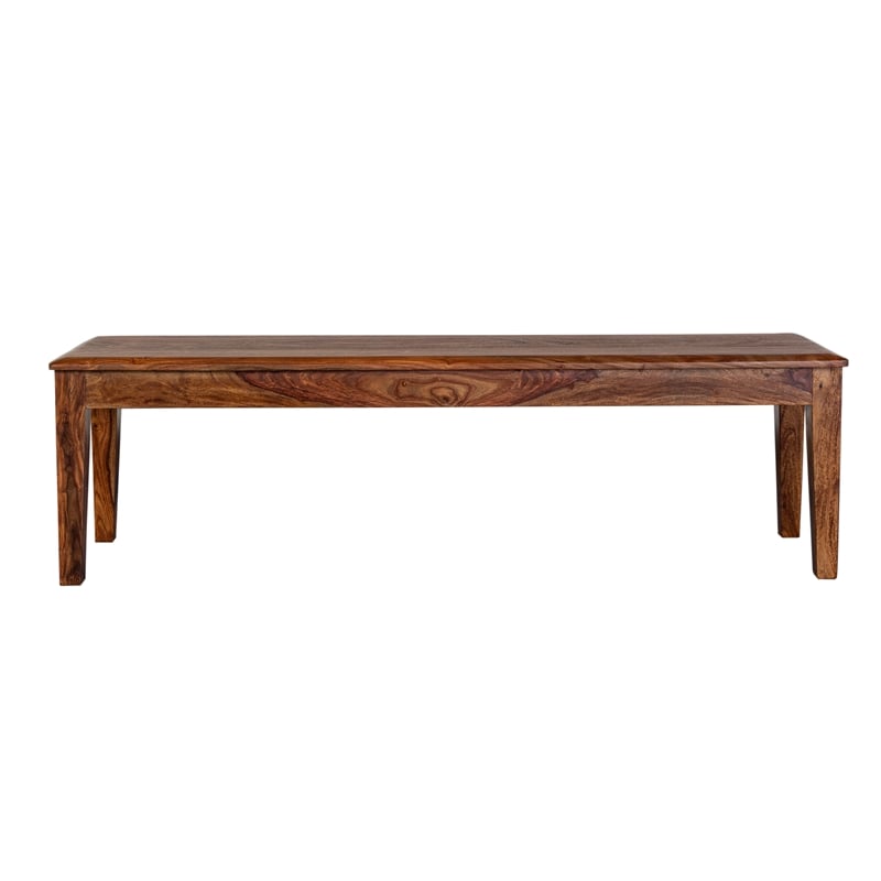 Porter Designs Sonora Solid Sheesham Wood Dining Bench in Brown