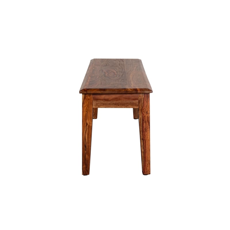 Porter Designs Sonora Solid Sheesham Wood Dining Bench in Brown
