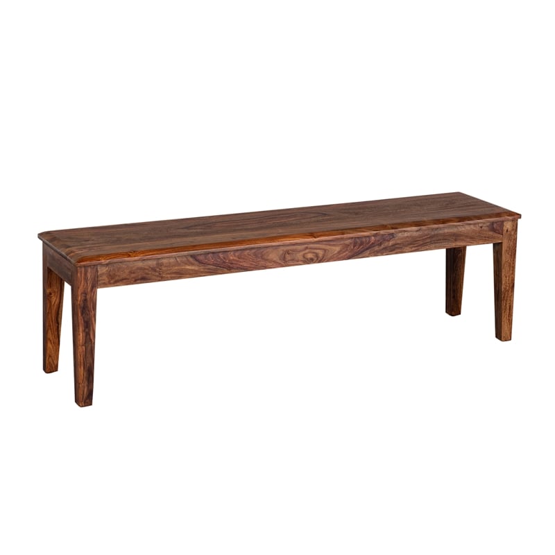 Porter Designs Sonora Solid Sheesham Wood Dining Bench in Brown