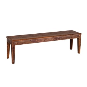 Porter Designs Sonora Solid Sheesham Wood Dining Bench in Brown