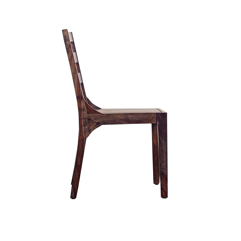 Porter Designs Fall River Solid Sheesham Wood Dining Chair in Walnut (Set of 2)