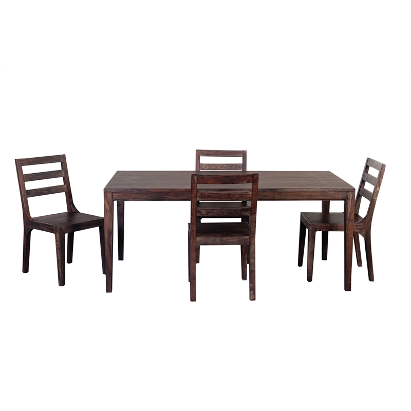 Porter Designs Fall River Solid Sheesham Wood Dining Chair in Walnut (Set of 2)