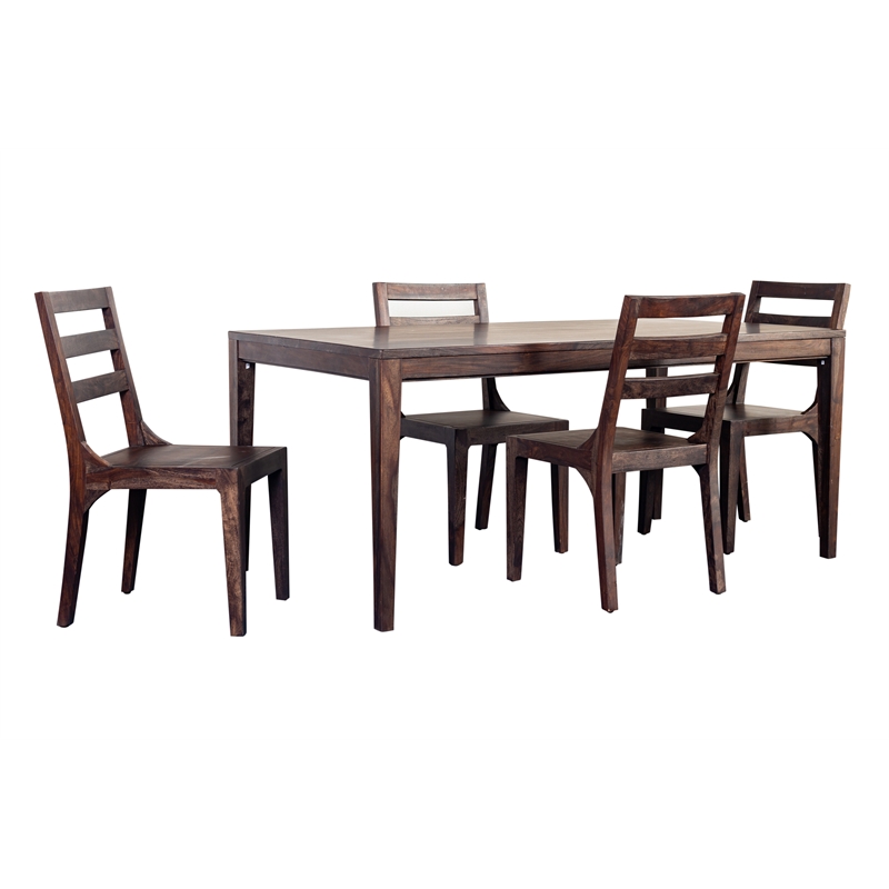 Porter Designs Fall River Solid Sheesham Wood Dining Chair in Walnut (Set of 2)