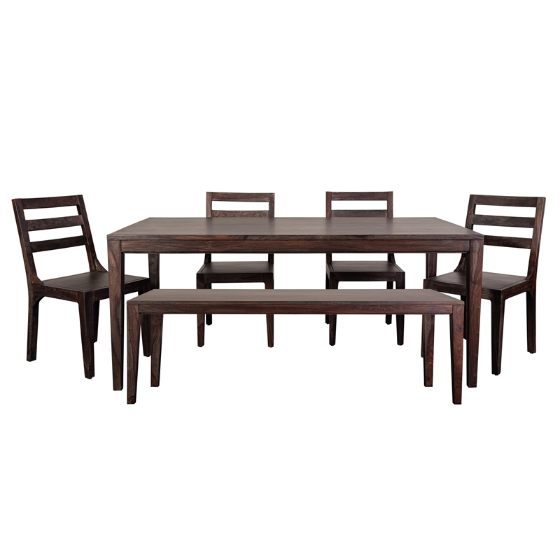Porter Designs Fall River Solid Sheesham Wood Dining Chair in Walnut (Set of 2)