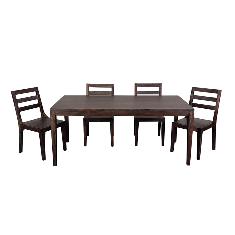 Porter Designs Fall River Solid Sheesham Wood Dining Chair in Walnut (Set of 2)