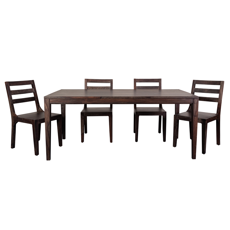 Porter Designs Fall River Solid Sheesham Wood Dining Chair in Walnut (Set of 2)