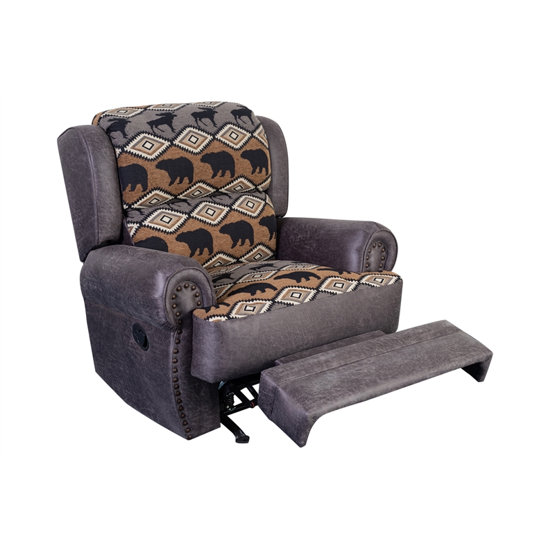 Gray best sale patterned recliner