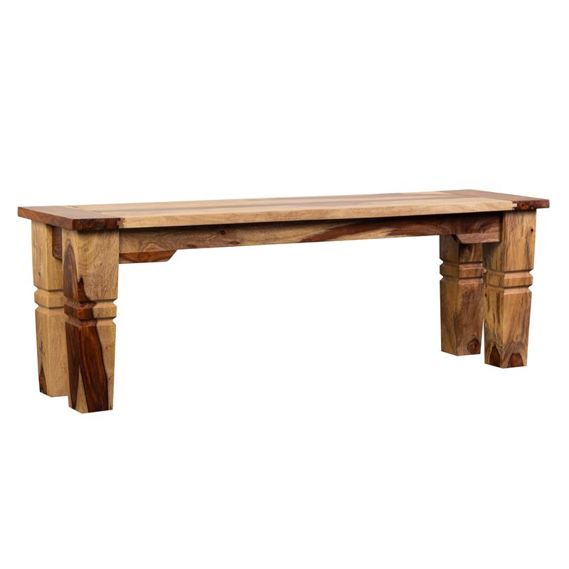 Porter Designs Taos Solid Sheesham Wood Dining Bench - Natural