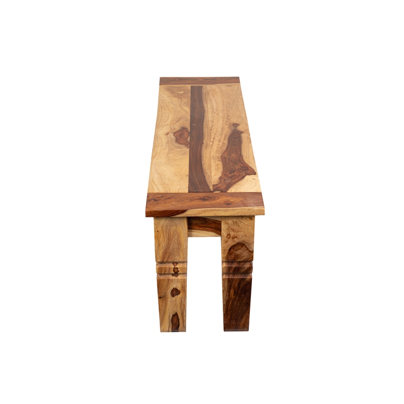 Porter Designs Taos Solid Sheesham Wood Dining Bench - Natural
