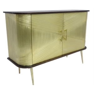 porter designs louis solid mango wood cabinet - gold