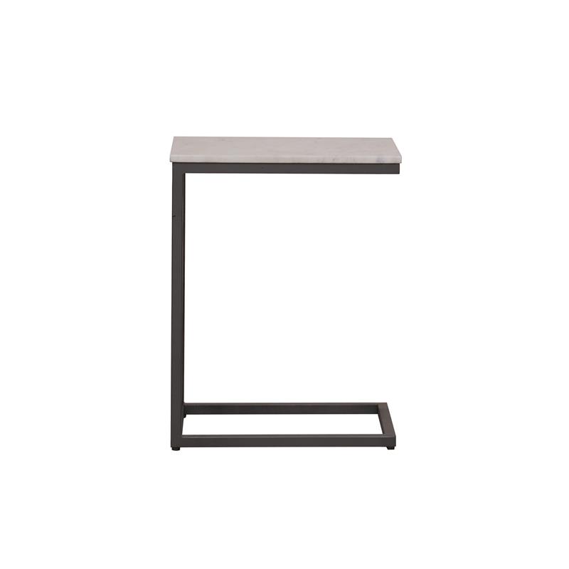 Porter Designs Pavia Solid Marble Top C Table in White (Set of 2)