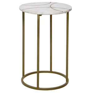 porter designs tivoli solid marble top end table - gold