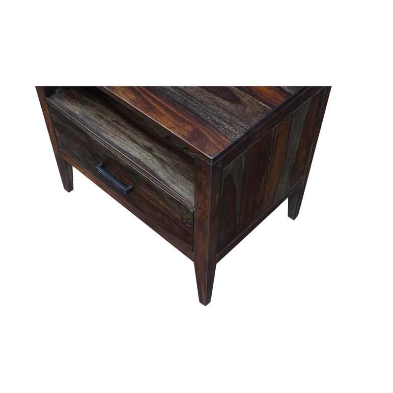 Porter Designs Fall River Solid Sheesham Wood Nightstand - Brown.
