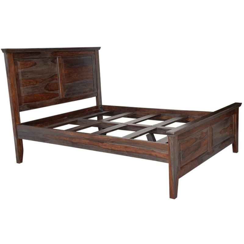 Porter Designs Sonora Solid Sheesham Wood King Bed in Gray