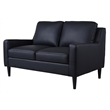 Porter Designs Lazio High Quality Leather Loveseat - Black